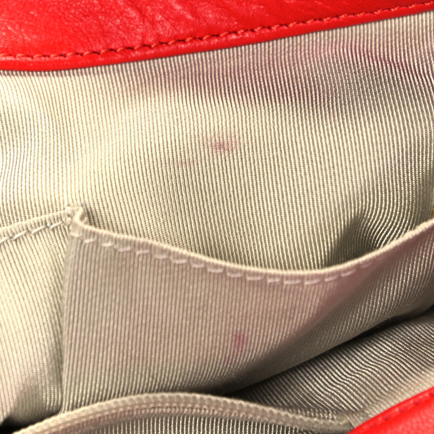 Washed Lambskin Quilted Maxi Chain Around Flap Red
