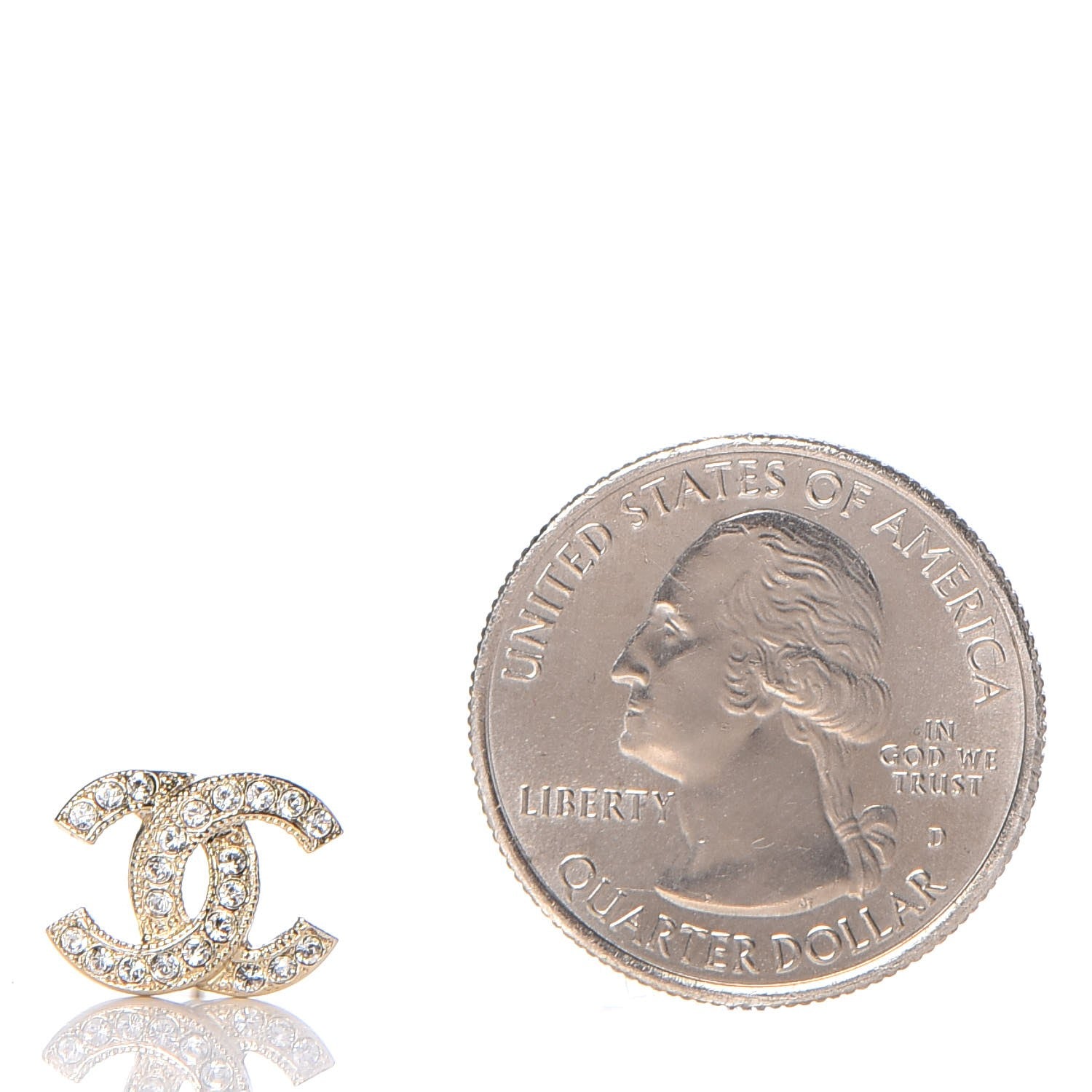 Chanel Crystal CC Earrings Gold 2 of 5