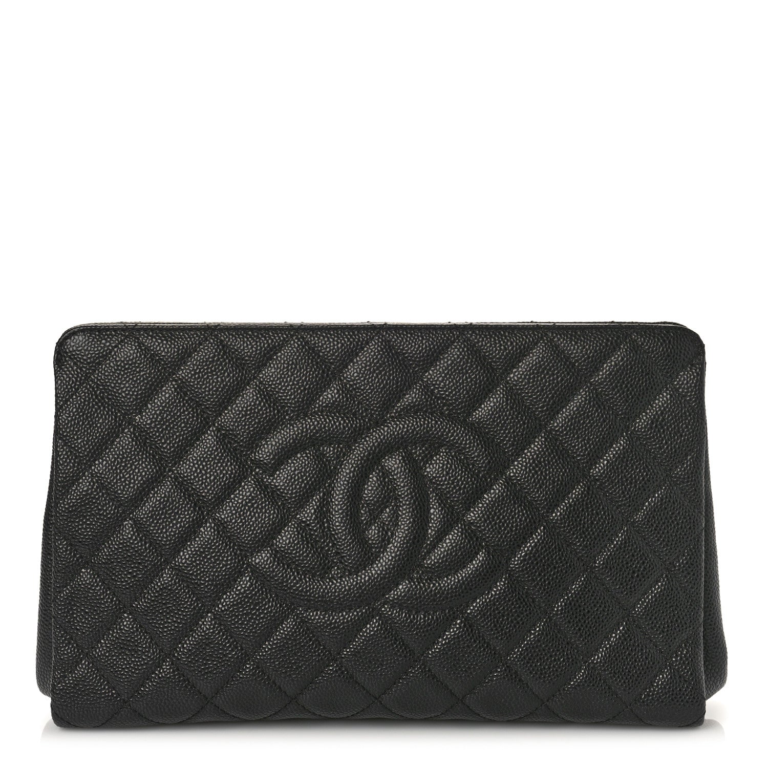 Chanel Caviar Quilted CC Large Clutch Black 1 of 10