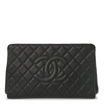Chanel Caviar Quilted CC Large Clutch Black 1 of 10
