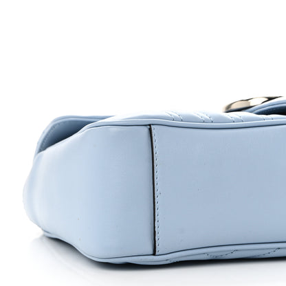 Gucci Calfskin Matelasse Small GG Marmont Shoulder Bag Porcelain Light Blue 9 of 10