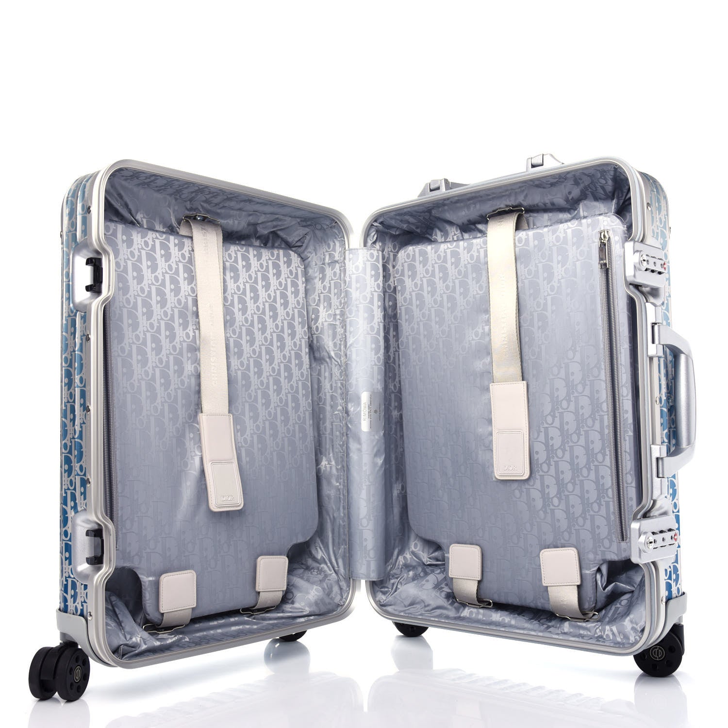 Christian Dior X RIMOWA Aluminum Gradient Cabin Luggage Blue Multi 4 of 11