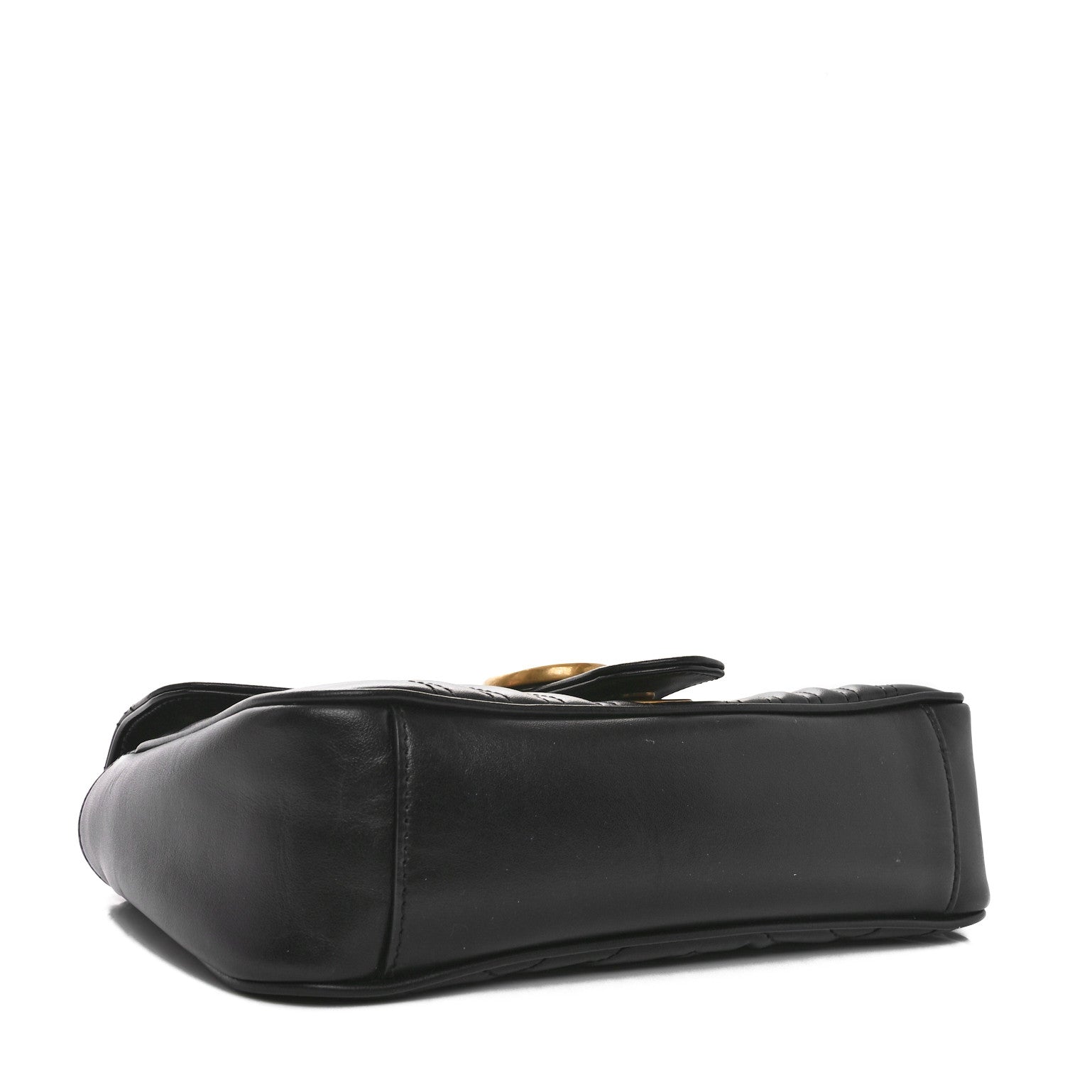 Gucci Calfskin Matelasse Small GG Marmont Shoulder Bag Black 4 of 10