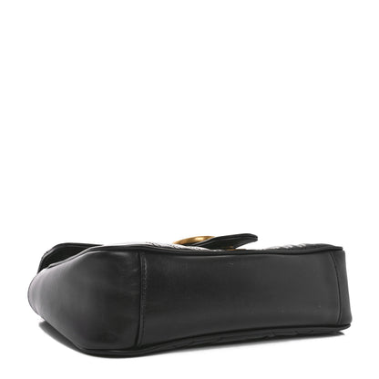 Gucci Calfskin Matelasse Small GG Marmont Shoulder Bag Black 4 of 10
