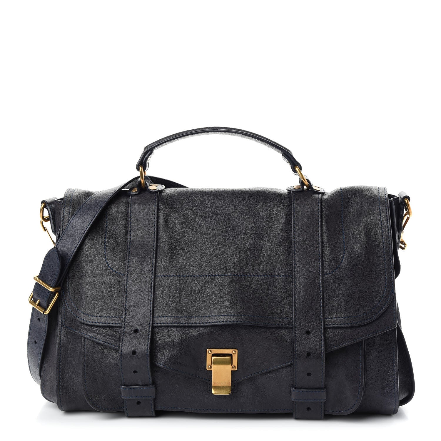 Proenza Schouler Lambskin Large PS1 Satchel Midnight 1 of 10