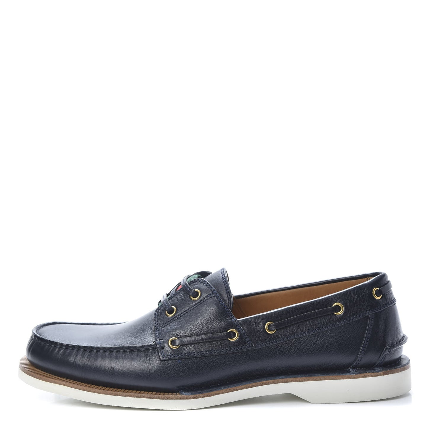 Calfskin Mens Delta Boat Loafer 10 Blue Ivory