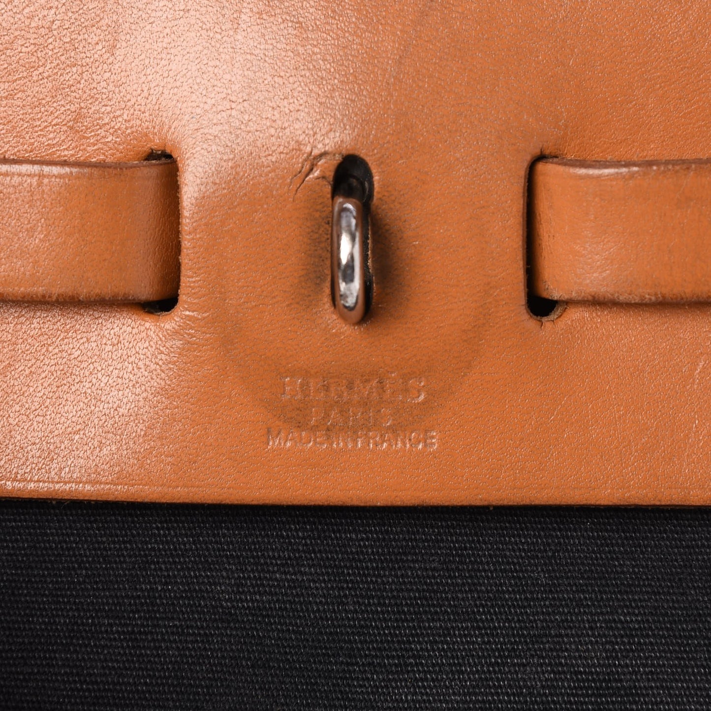 Toile Vache Calfskin Herbag 30 PM Black Natural