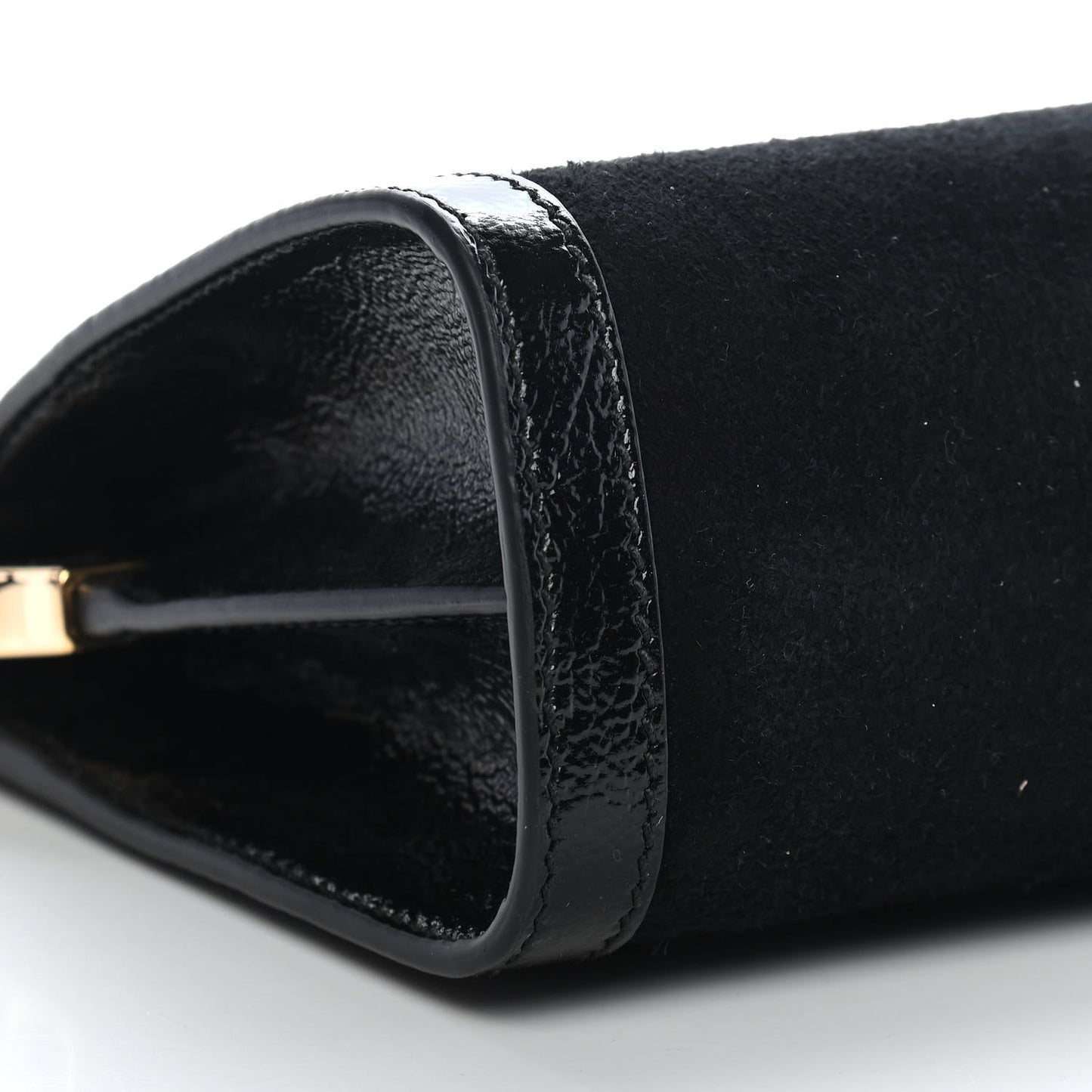 Suede Patent GG Web Small Ophidia Chain Shoulder Bag Black