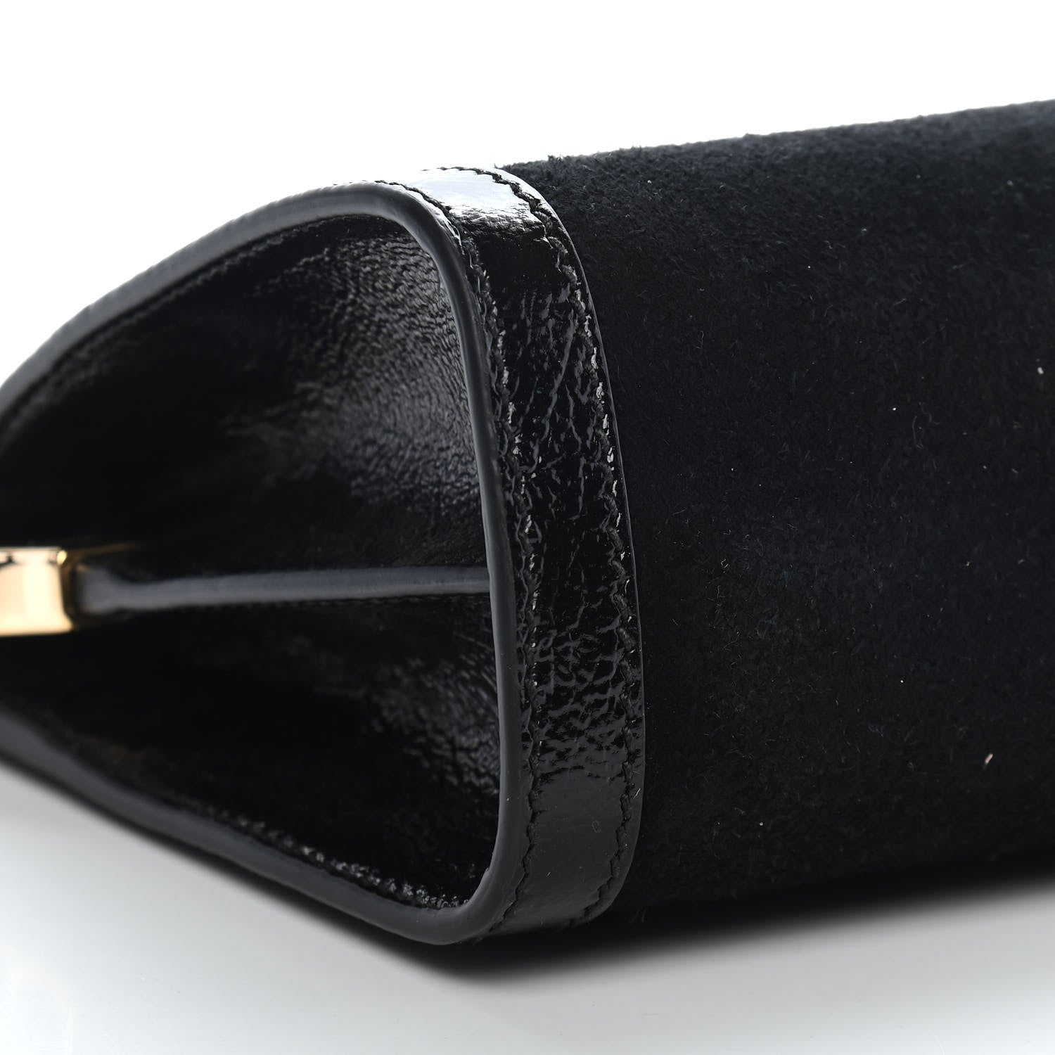 Gucci Suede Patent GG Web Small Ophidia Chain Shoulder Bag Black 8 of 9
