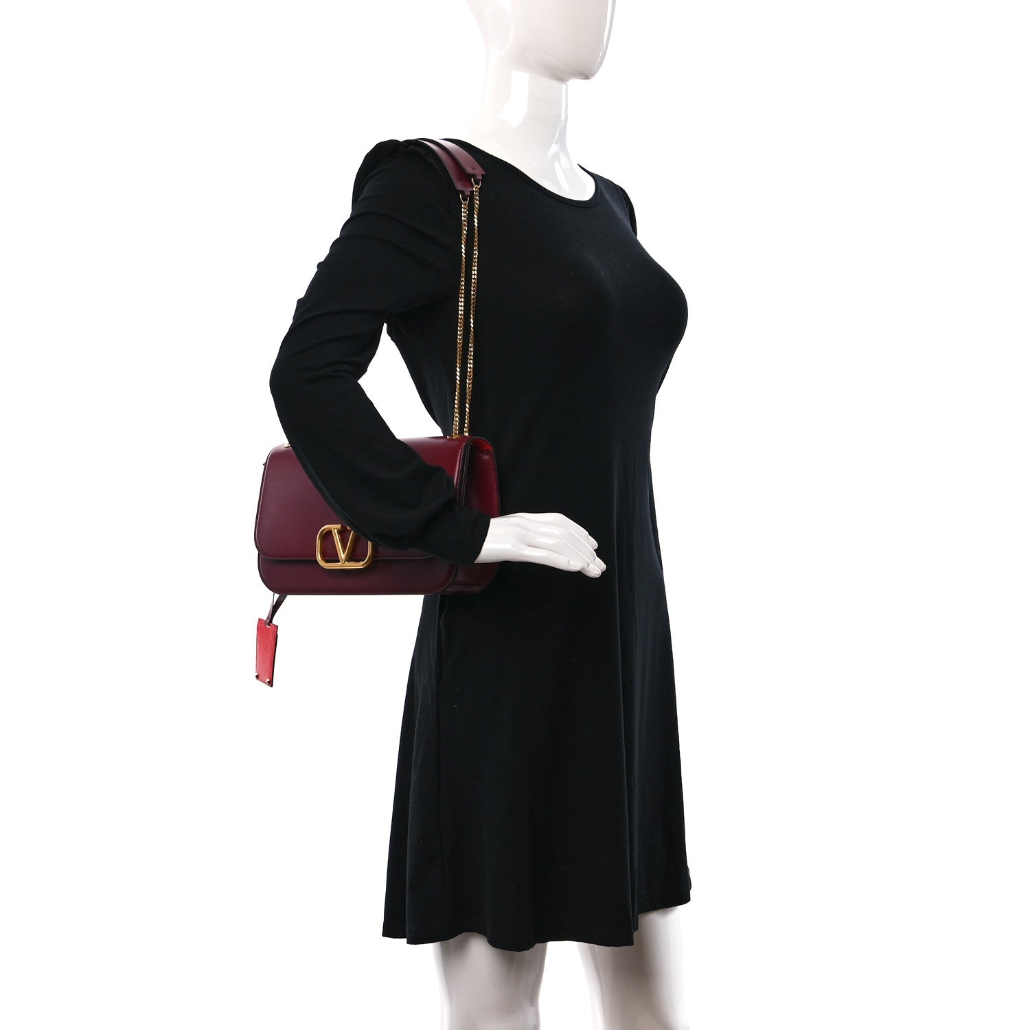 Valentino Garavani Smooth Calfskin Medium VLock Shoulder Bag Cerise 2 of 8