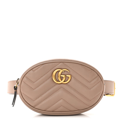 Gucci Calfskin Matelasse GG Marmont Belt Bag 85 34 Porcelain Rose 1 of 13