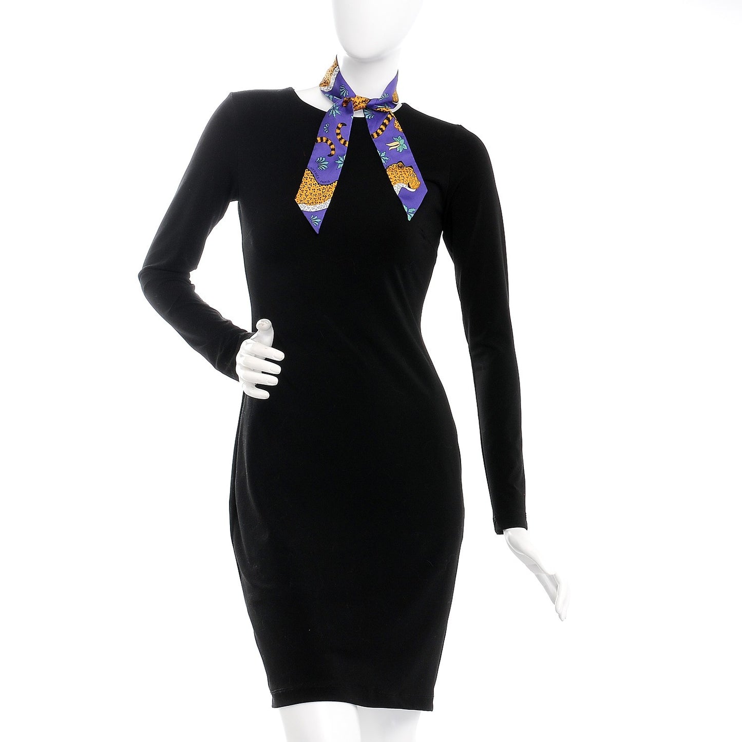 Silk Les Leopards Twilly Violet Ocre Vert