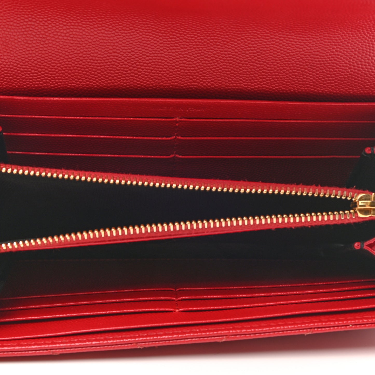 Grain De Poudre Matelasse Chevron Monogram Flap Wallet Red
