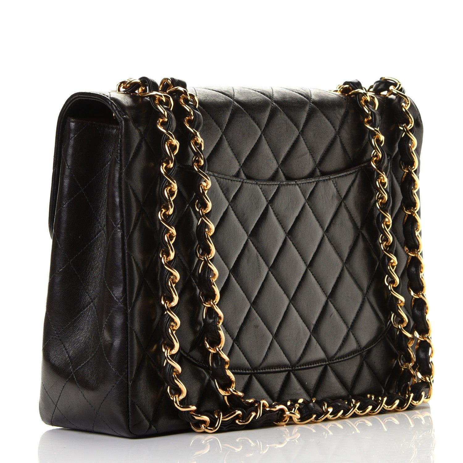 Chanel Lambskin Quilted XL Jumbo Single Flap Black 2 of 4