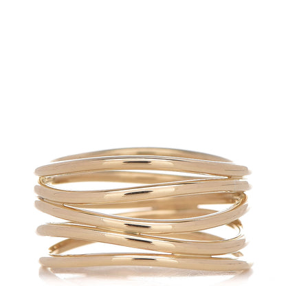 Tiffany 18K Yellow Gold Elsa Peretti 5 Row Wave Ring 50 5.25 1 of 4
