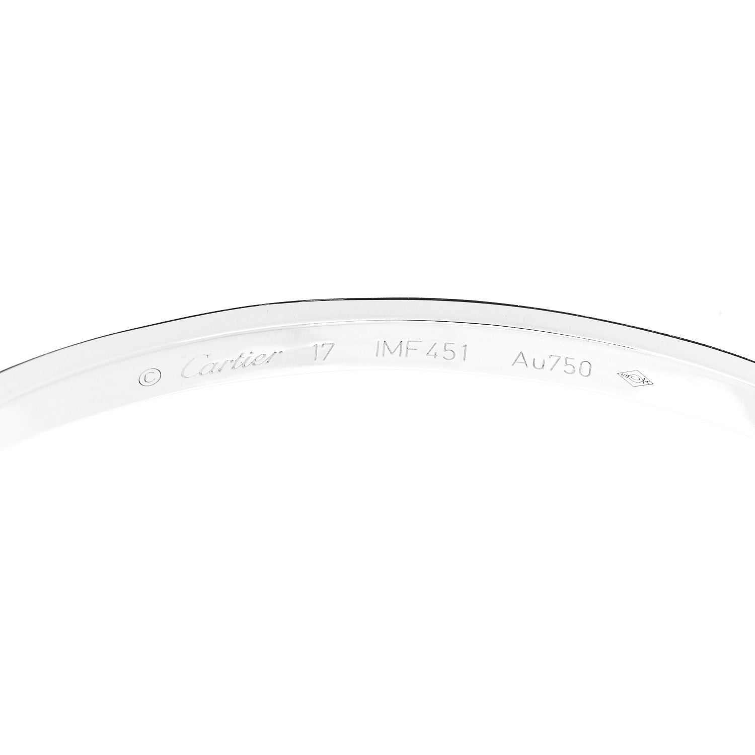Cartier 18K White Gold 6 Diamond Small LOVE Bracelet 17 3 of 4