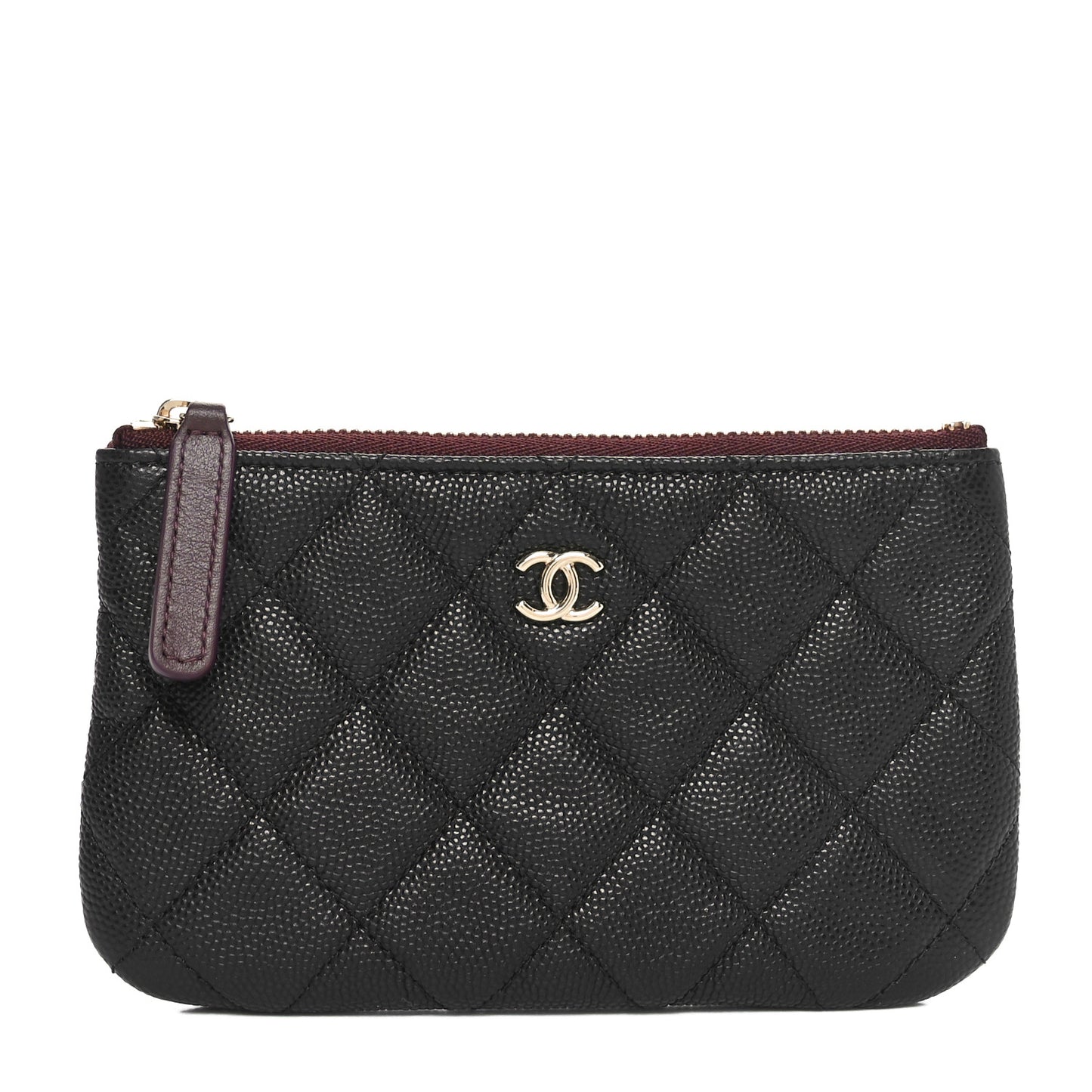 Caviar Quilted Small Cosmetic Case Black