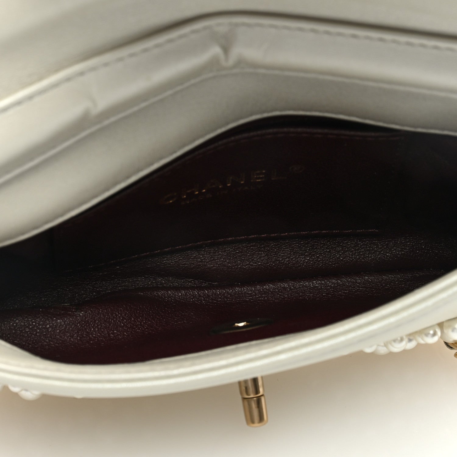 Chanel Lambskin Pearls Flap White 5 of 9