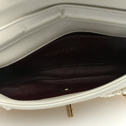 Chanel Lambskin Pearls Flap White 5 of 9