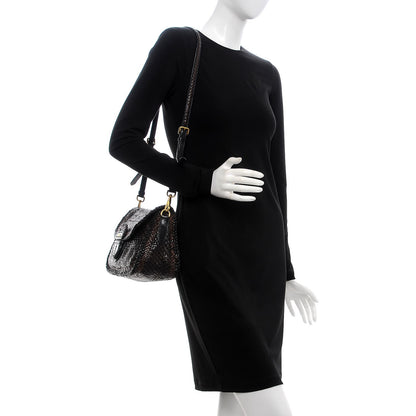 Prada Goatskin Woven Crossbody Bag Moro Black 2 of 6