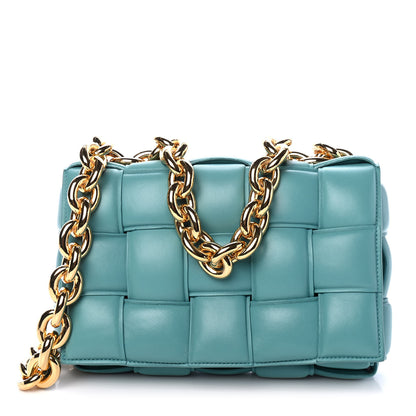 Bottega Veneta Lambskin Maxi Intreccio Padded Chain Cassette Crossbody Bag Mallard 1 of 4