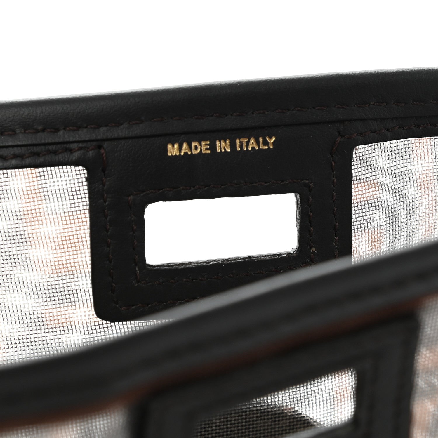 Fendi Mesh Vitello Century FF 1974 Mini Peekaboo Defender Cover Marrone Black Ebano 7 of 11