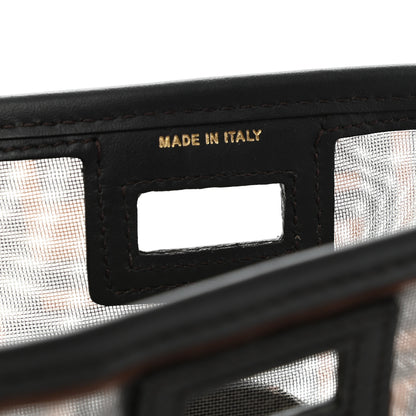 Fendi Mesh Vitello Century FF 1974 Mini Peekaboo Defender Cover Marrone Black Ebano 7 of 11