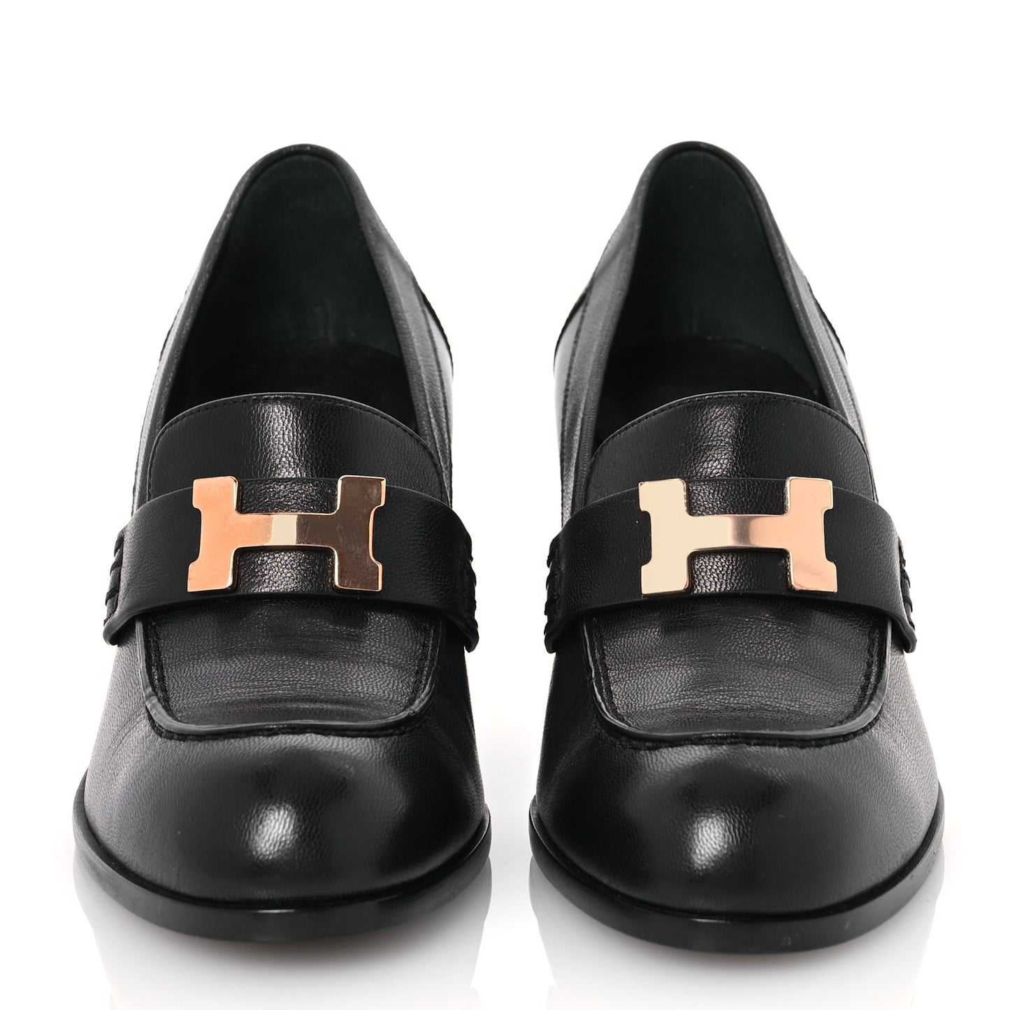 Goatskin Womens Dauphine 70 Moccasin Loafers 37.5 Black