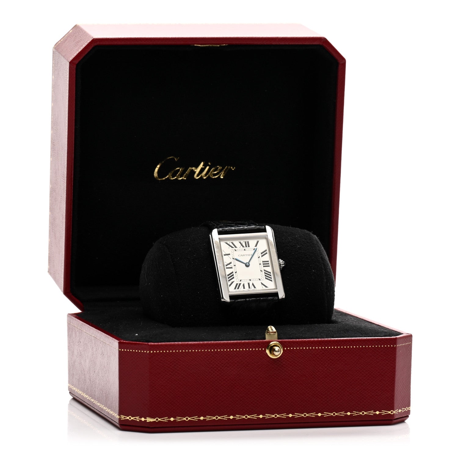 Cartier Stainless Steel Alligator 27mm Tank Solo Quartz Watch 5 of 5