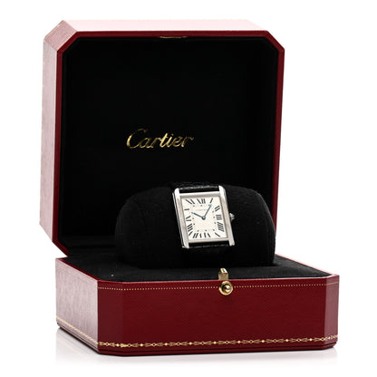 Cartier Stainless Steel Alligator 27mm Tank Solo Quartz Watch 5 of 5