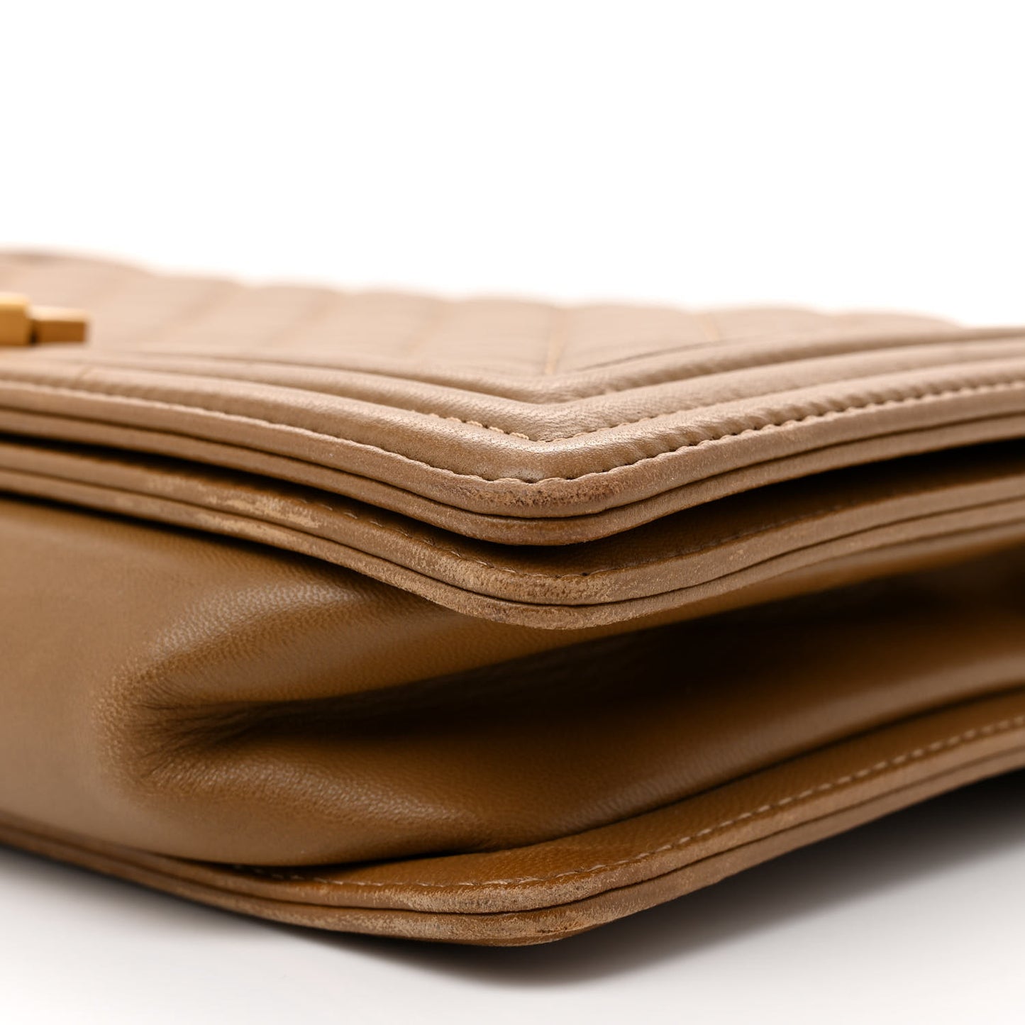 Lambskin Quilted New Medium Boy Flap Dark Beige