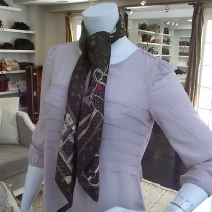 Louis Vuitton Monogram Trunks Square Scarf Silk 2 of 6