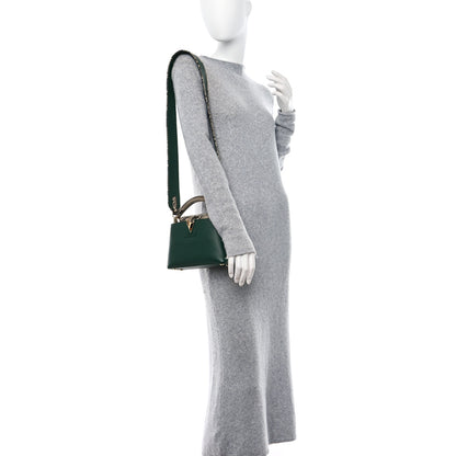 Louis Vuitton Taurillon Snakeskin Mini Capucines Emeraude Green 2 of 9