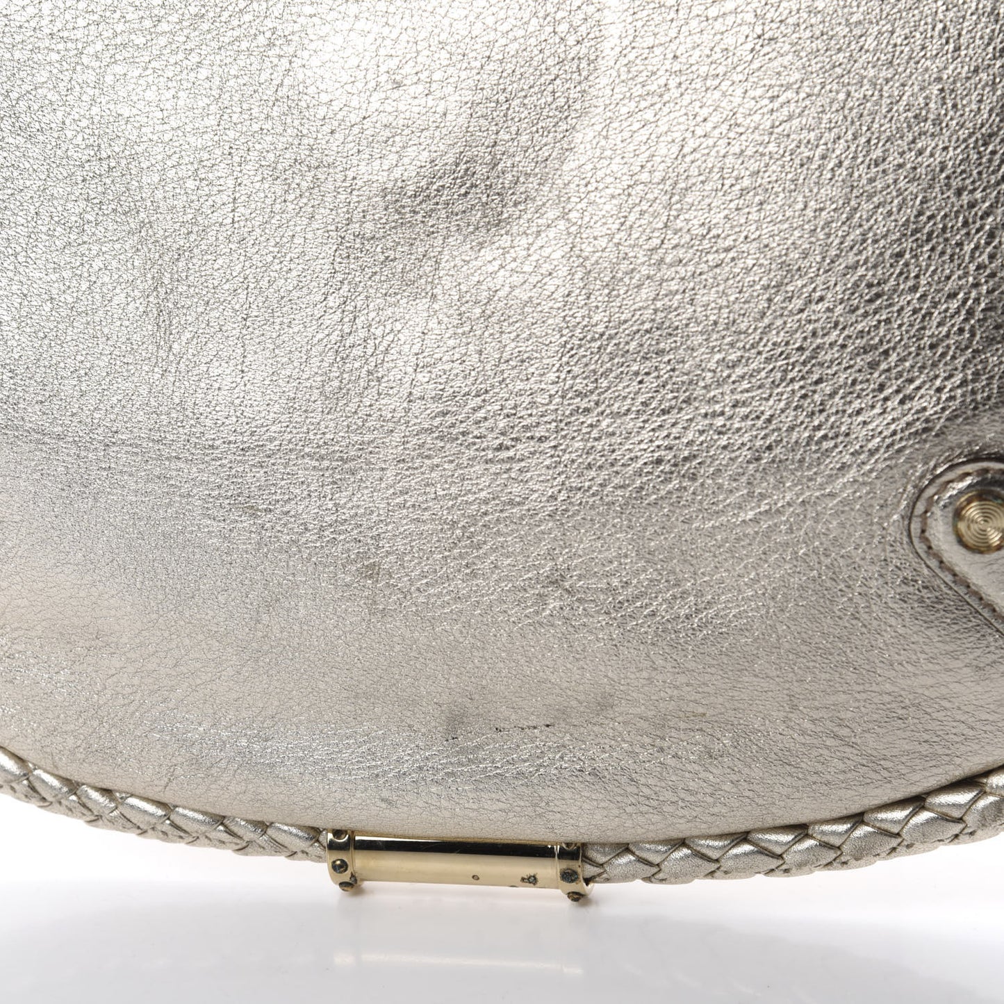 Metallic Calfskin Medium Britt Tassel Shoulder Bag Platinum