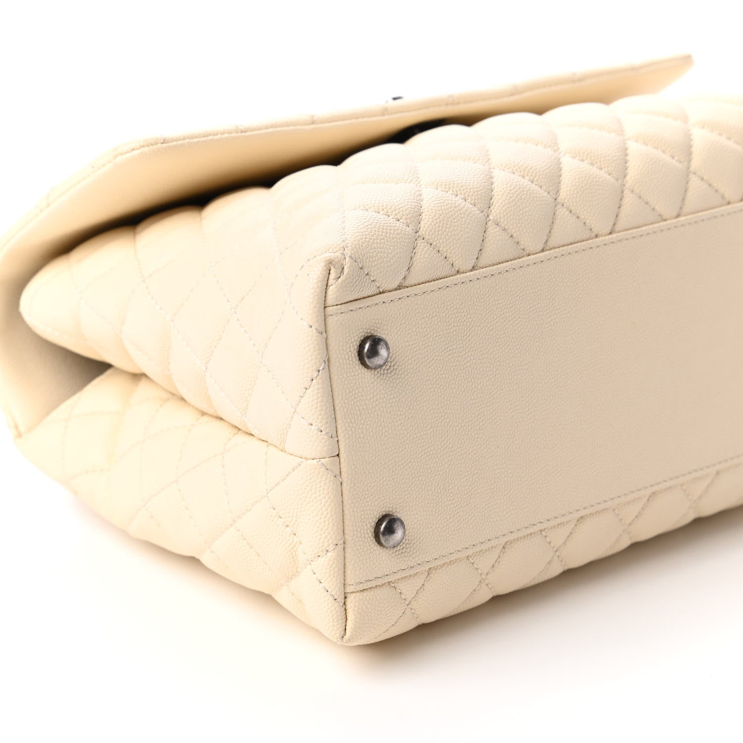 Chanel Caviar Lizard Quilted Medium Coco Handle Flap White 6 of 10