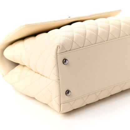 Chanel Caviar Lizard Quilted Medium Coco Handle Flap White 6 of 10