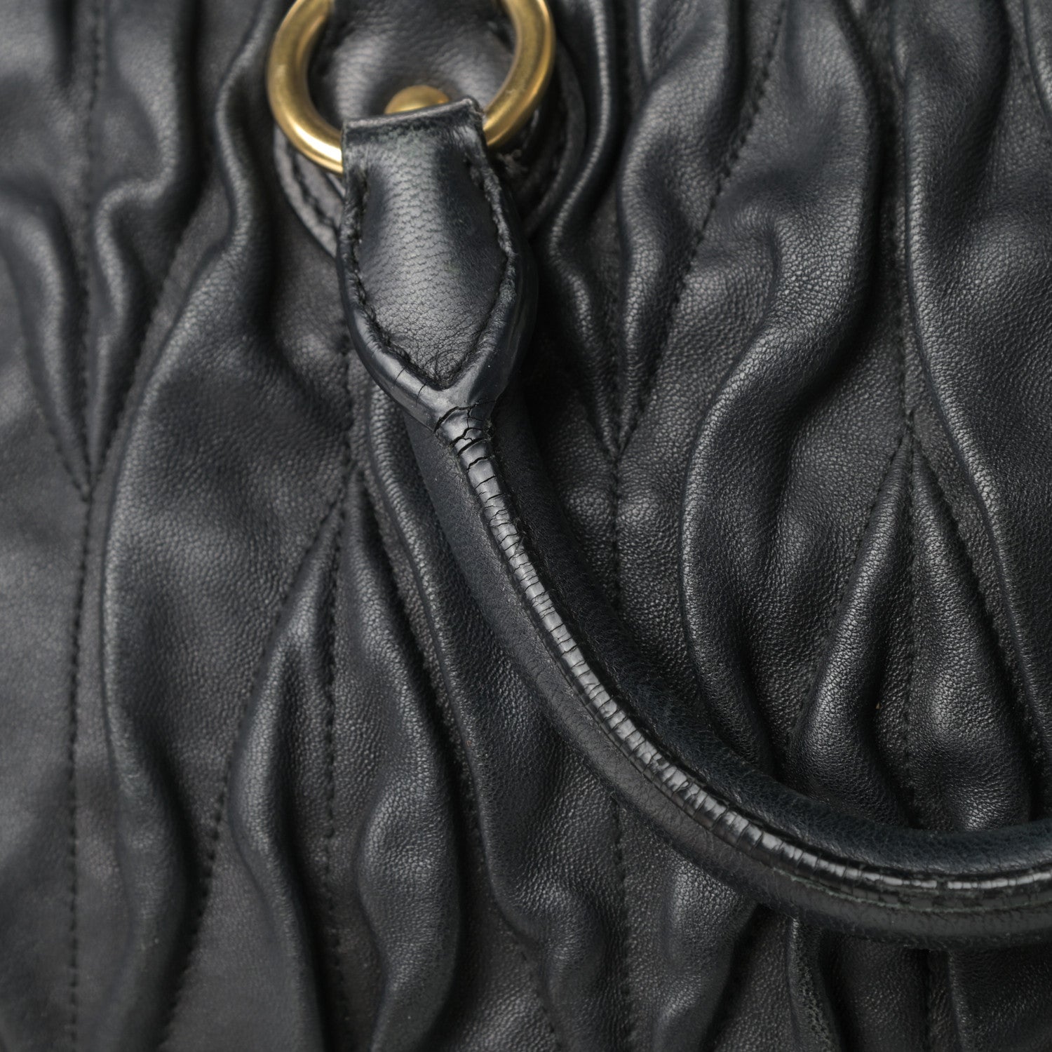 Miu Miu Nappa Matelasse Tote Black 16 of 23