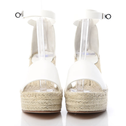 Hermes Calfskin Tivoli Espadrille Wedge Sandals 38 White 2 of 7