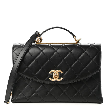 Chanel Lambskin Quilted Large Trendy Spirit Top Handle Bag Black 1 of 11