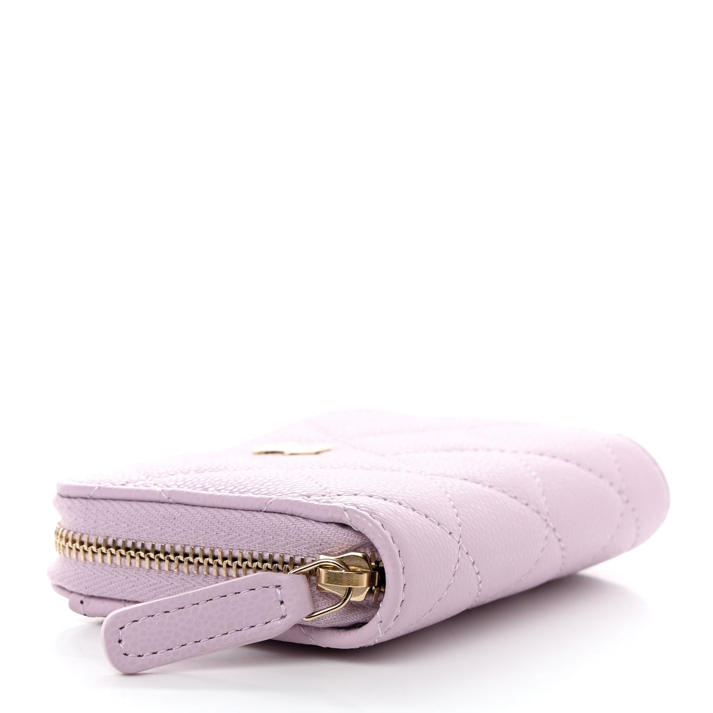 Caviar Quilted Zip Coin Purse Light Purple