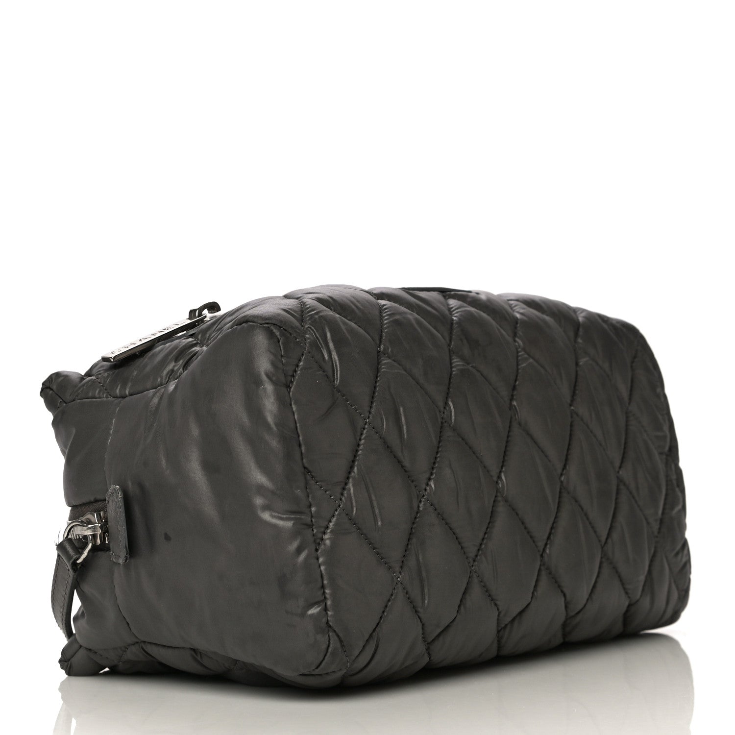 Chanel Nylon Quilted Cocoon Cosmetic Case Grey 4 of 16