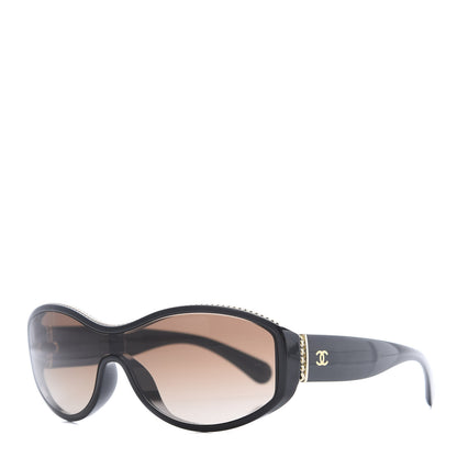 Chanel Shield Sunglasses 6052 Black Gold 1 of 8