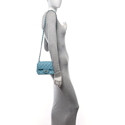 Chanel Lambskin Quilted Mini Square Flap Light Blue 2 of 11