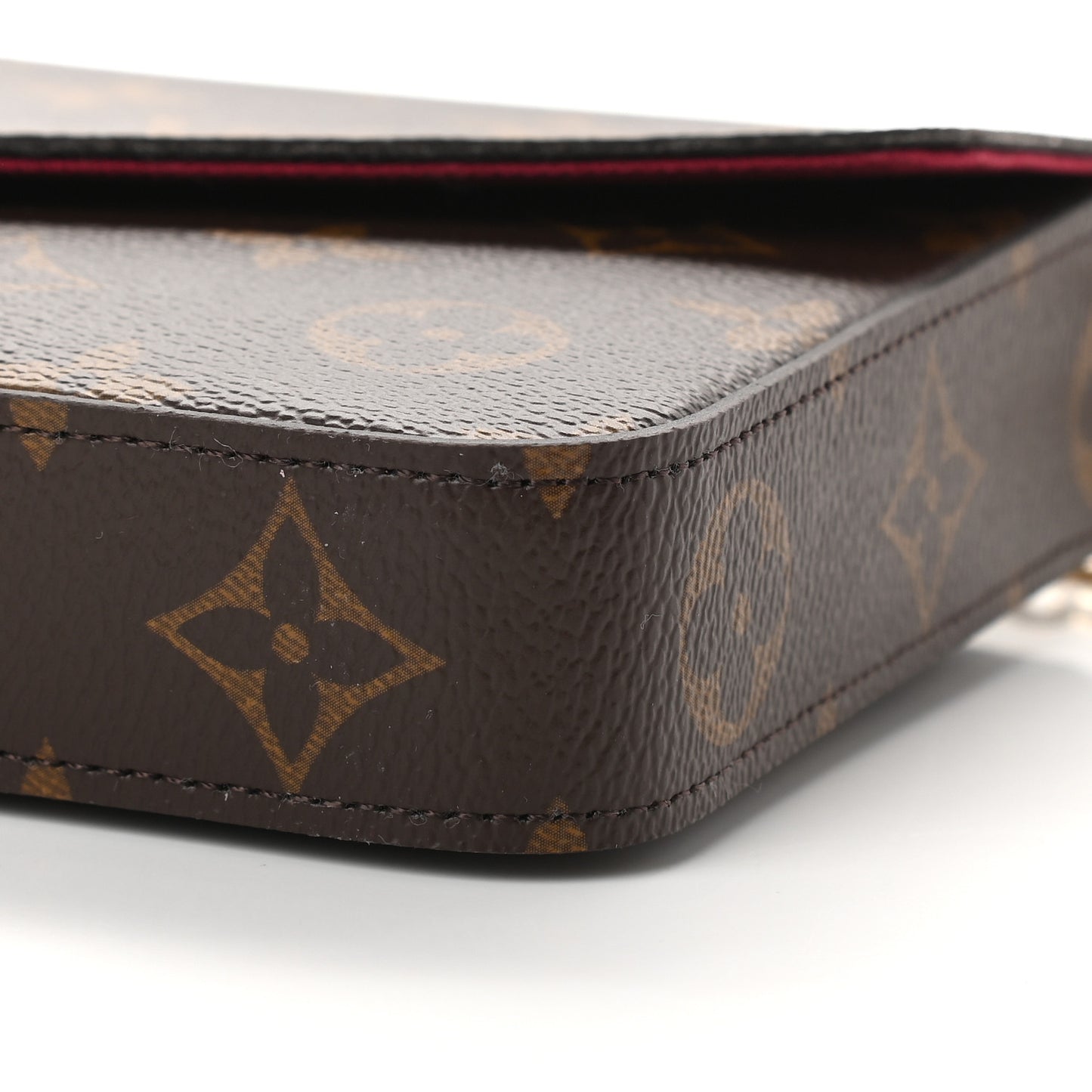 Monogram Pochette Felicie Chain Wallet Fuchsia