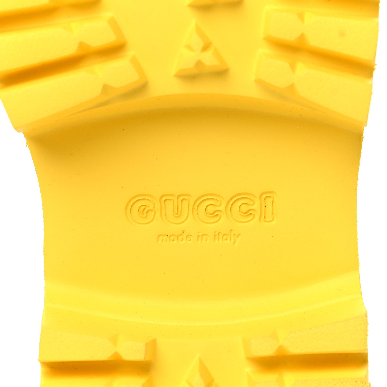 Gucci Rubber GG Monogram Perforated Elea Platform 55mm Lug Sole Sandals 37 Smile Yellow 6 of 8