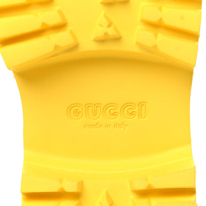 Gucci Rubber GG Monogram Perforated Elea Platform 55mm Lug Sole Sandals 37 Smile Yellow 6 of 8