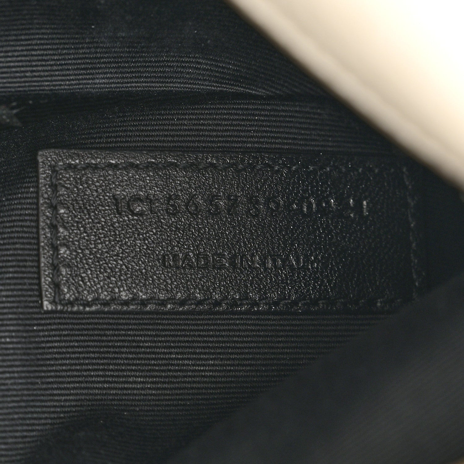 Saint Laurent Calfskin Crocodile Embossed Uptown Monogram Pouch Crema Soft 7 of 13