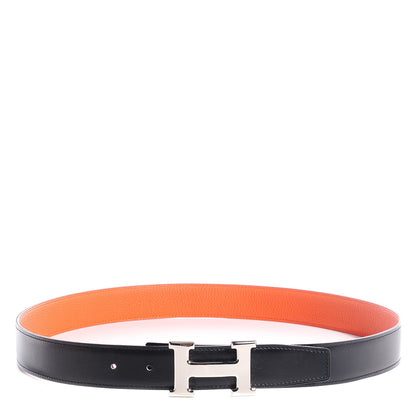 Hermes Togo Box Constance Reversible 32mm H Belt Orange Black 90 1 of 7