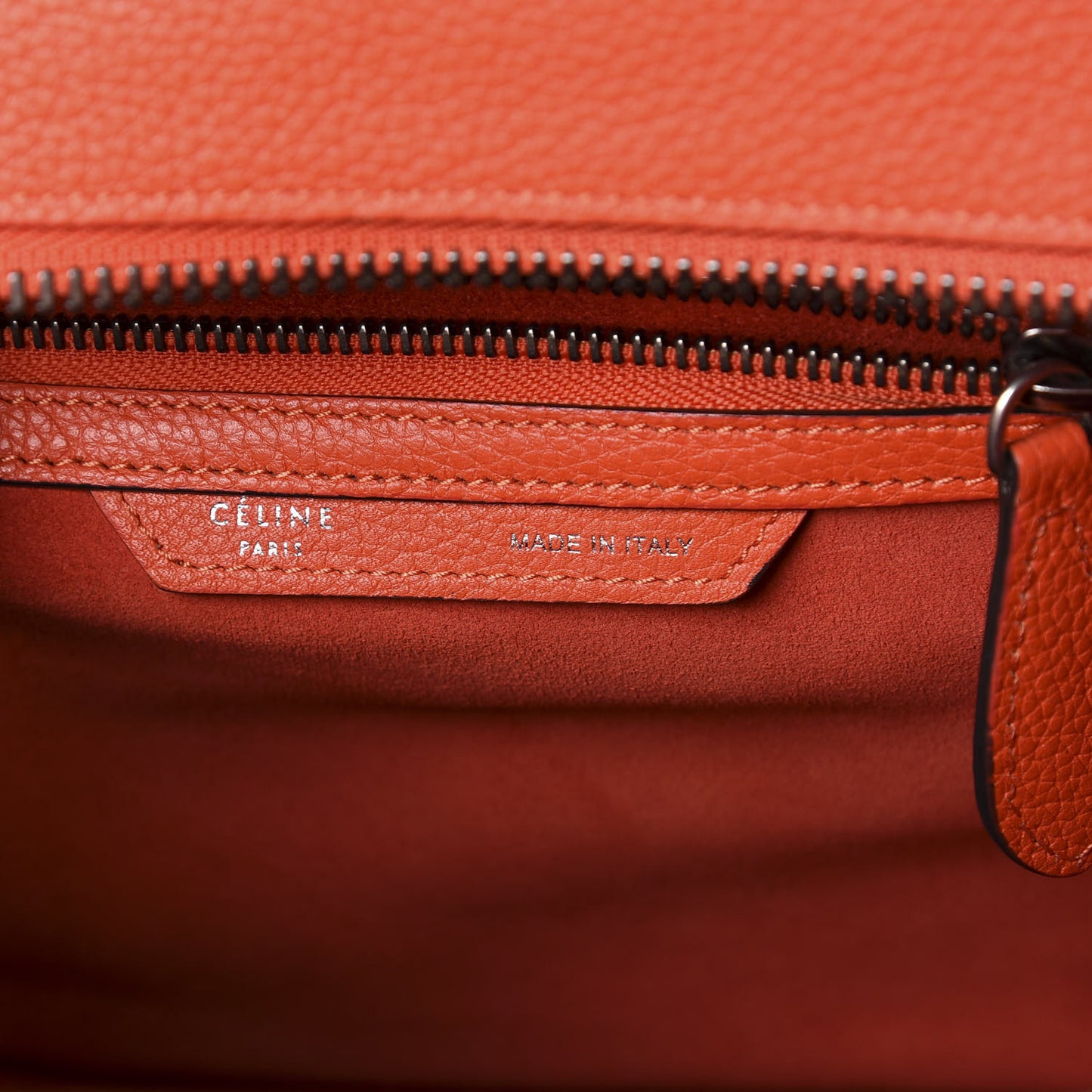 Drummed Calfskin Micro Luggage Vermillion