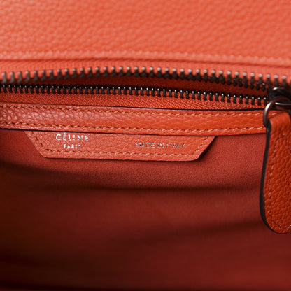 Celine Drummed Calfskin Micro Luggage Vermillion 6 of 9